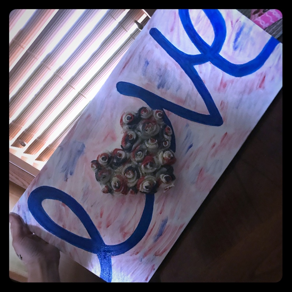 Red white blue Love Sign